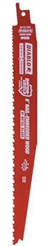 Diablo Bi-Metal Reciprocating Saw Blades for Nail-Embedded Wood - Variable Tooth Design - 9 Length, 4/6 TPI, 5-Pack - DS0912BW5
