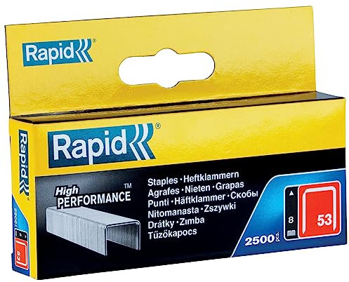 Rapid High Performance Staples, No.53, Leg Length 8 mm, 11857025 - 2500 Pieces