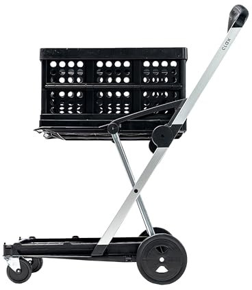 CLAX® Chariot de Transport | Chariot Pliable | Chariot à Plateaux | avec Box Pliable Gratuit | Noir (Black Edition) | Pliable