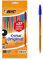 BIC Cristal Kugelschreiber F-Spitze, orangefarbener Schaft, farblich sortiert, 27 Stück