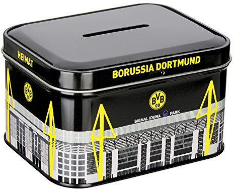 Borussia Dortmund, Salvadanaio in metallo, nero-giallo,