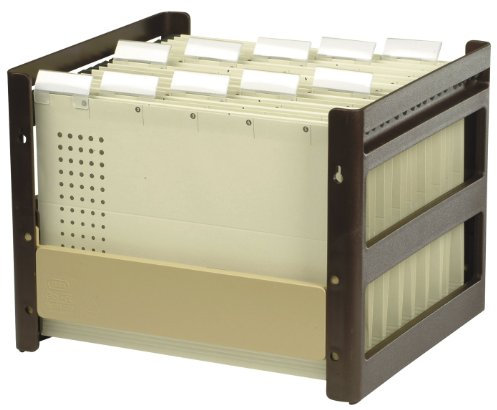 ELBA 100552054 Hängeregistraturkorb go fix gefüllt 1 Stück Aus PS-Kunststoff mit 10 Hängemappen für ca. 30 DIN A4 Hängemappen braun