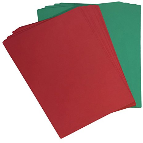 House of Card & Paper A4 Christmas Card - Red & Green (Pack of 30 Sheets)