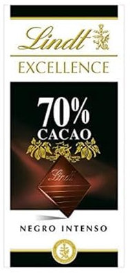 Lindt Excellence Tableta de chocolate negro 70% cacao, 100g - Pack de 5 unidades