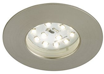 Briloner Leuchten 7204-012 LED Einbauleuchte, Einbaustrahler, LED Strahler, Spots, Deckenstrahler, Deckenspot, Lampen Wohnzimmer, led einbaustrahler 230v, Deckeneinbauleuchten, 5 Watt, 400 Lumen, Badezimmer / Bad geeignet IP44, energiesparend, rund, matt-nickel