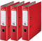 Esselte Ordner breit, DIN A4, 3er Pack, 7,5 cm Rückenbreite, Kunststoff-Ordner, Rot, 624292