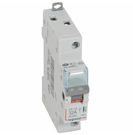 406403 Interrupteur modulaire unipolaire 1P 250V - 32A - 1 module - Bornes à vis Legrand DX³-IS