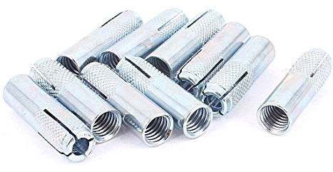uxcell® 10 Pcs 40mm Long Metal M10 Threaded Expansion Bolt Sleeve Anchors Tool