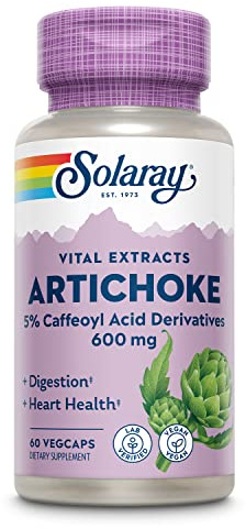 Solaray Artichoke 300mg | Alcachofa | 60 VegCaps | Apto para veganos