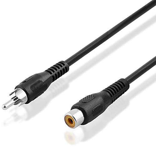 BestPlug 10 Meter RCA Video Kabel Verlängerung, Cinch Stecker männlich auf Cinch Buchse Kupplung weiblich, Schwarz