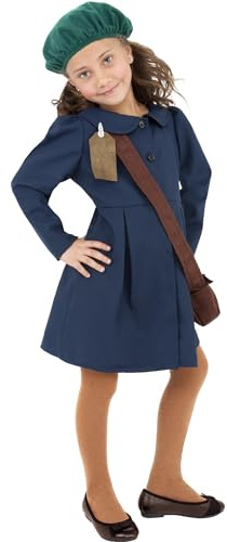 Smiffys World War II Costume Evacuee Girl kostym för andra världskriget