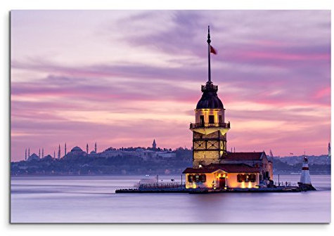 Paul Sinus Art 120 x 80 cm sur Toile sur châssis Istanbul Le Bosphore Vierge Tour sur Toile comme panoramique