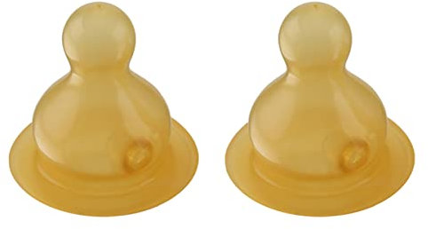 HEVEA Sauger für Babyflaschen mit Standardhals - Sauger für Glasflaschen mit langsamem Fluss - Doppelpack - 100% Naturkautschuk 3-24 Monate