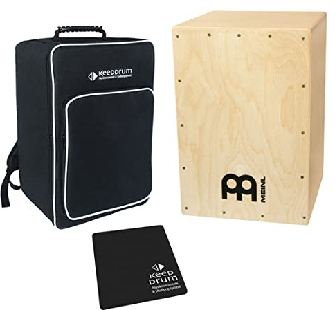 Meinl MYO-CAJ Cajon byggsats natur + keepdrum cajonväska + sittdyna