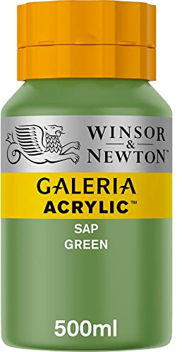 Winsor & Newton Series 1 500ml Bottle Galeria Acrylic Colour with Nozzle Cap - Sap Green,GAL 2150599