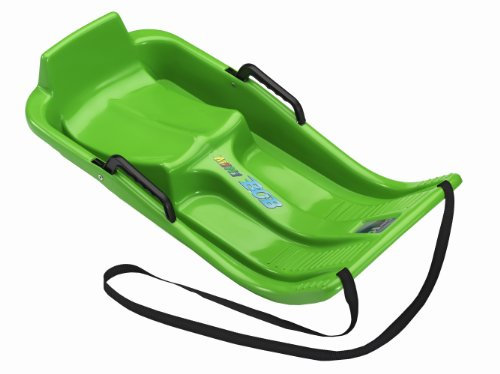 KHW Minibob | Grün | 90x40x15 cm | belastbar bis 50 kg | mit Kunststoffbremsen | rutschsichere Fußstege | TÜV-geprüft | aus HDPE Kunststoff | Made in Germany