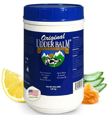 Original Udder Balm Refill Tub - Made in USA - Extra Thick Udder Cream & Hand Balm for Dry Skin, Cracked Heels, Rough Hands – Deep Moisture Heel Cream & Foot Moisturizer with Aloe Vera, 64 Fl Oz