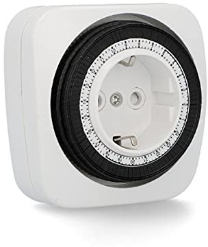 UNITEC Minuterie journalière mécanique intérieure - Forme carrée - Analogique - Blanc - Intervalle de 15 Minutes réglable