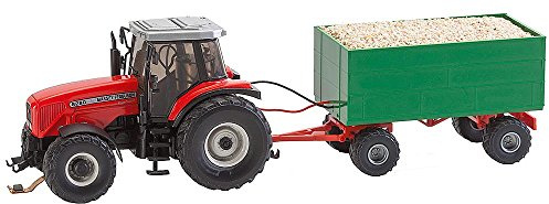 Faller FA161588 – MF traktor med träsnidsvagn viking, tillbehör för modelljärnväg, modellbygge
