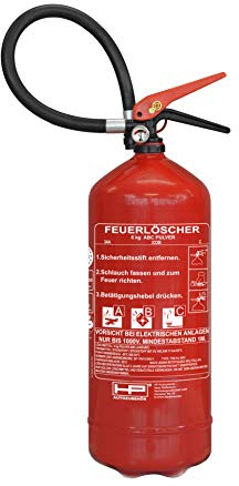 HP-biltillbehör 10156 bil brandsläckare ABC 6 kg pulversläckare enligt DIN EN 4