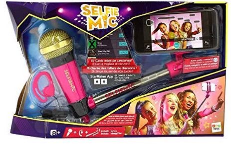 IMC Toys 95250IM - Selfie Mic, Selfie Stick Mikrofon, pink