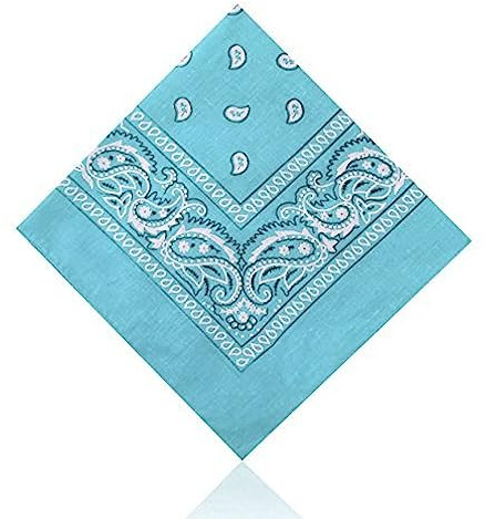 Lizzy Paisley Multifunctional Bandana's Headwear Neckwear Neckerchief Cycling Cowboy Scarf Head Neck Gaiter - Mens Womens Multipack Assorted Men Hair Pirate Bandana (Light Blue)
