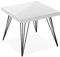 Versa Denver Beistelltisch für das Wohnzimmer, Schlafzimmer oder die Küche. Moderner, niedriger Tisch, Maßnahmen (H x L x B) 43 x 50 x 50 cm, Holz und Metall, Farbe: Weiß