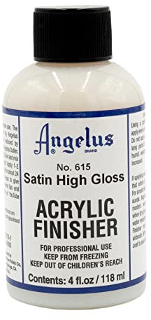 Angelus Brand Acrylic Finisher, Satin High Gloss No. 615, 4 ounce bottle (615-04-000)