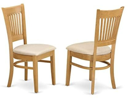 East West Furniture VAC-OAK-C Vancouver Dining Chairs - Linen Fabric Upholstered Wood Chairs, Set of 2, Oak