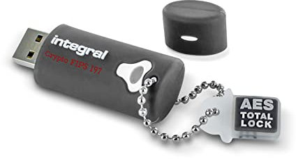 Integral 64GB Crypto-197 256-Bit 3.0 USB Stick verschlüsselt - USB Stick Passwort geschützt - FIPS 197 zerifiziert, robustes, doppellagiges, wasserdichtes Design XTS-AES