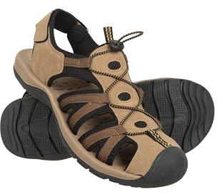Mountain Warehouse Bay Reef Mens Shandals - Synthetic Upper Shoes, Neoprene Lining Sandals, Lightweight, Cushioned Foam Footwear - Spring Summer, Walking, Travel Brown 12