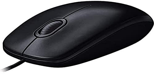 Logitech M90 Maus mit Kabel, 1000 DPI Sensor, USB-Anschluss, 3 Tasten, Für Links- und Rechtshänder, PC/Mac - Grau - Deutsche Verpackung