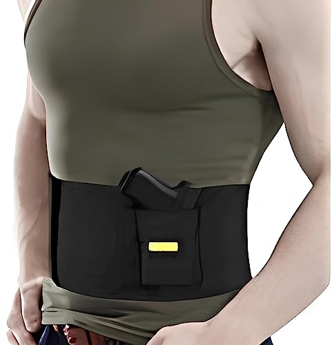 ZJchao Bande au Niveau de La Taille élastique Tactique, pour Pistolet, Ceinture Holster avec 2 Poches Munitions Tactique Militaire Sécurité Molle Résistante Réglable Courroie L'activité Extérieure