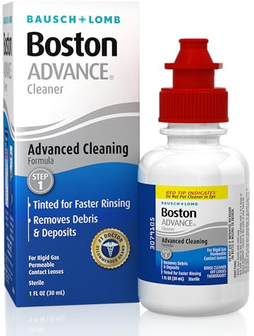 Boston Advance Contact Lens Solution, Advanced Cleaning Formula for Rigid Gas Permeable (RGP) Lens, Removes Debris & Deposits, 1 Fl Oz