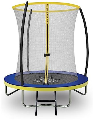 Zero Gravity Outdoor Trampolin Ø 183, 244, 305, 366, 427cm - TÜV-geprüfte Gartentrampoline inkl. Leiter - Sturmsicher in 5 Minuten - Aufbauvideo (183cm / 6ft / Blue-Yellow)
