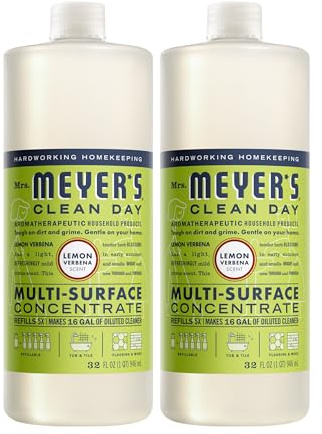 MRS. MEYER'S CLEAN DAY Multi-Surface Everyday Concentrate, Lemon Verbena Scent, 32 Fl Oz Bottle - 2 Pack