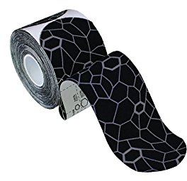THERABAND Kinesiology Tape, Black/Grey, 1 Roll, with XactStretch Indicators, Long-Lasting Athletic Tape for Shoulder, Back & Knee, Latex-Free & Water Resistant for Men and Women, Pre-Cut