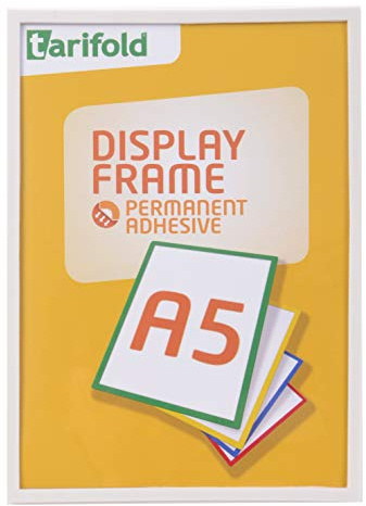 Tarifold Fr 194882- Cadre d'Identification, Porte Affiche documents Documents A4, Dos Adhésive Permanent, Cadre Rigide Blanc (Lot 1 pc)