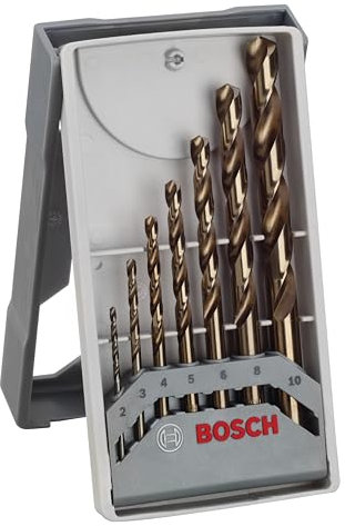 Bosch 2 608 589 296 - Set de 7 brocas para metal Mini X-Line HSS-Co, 135° - 2; 3; 4; 5; 6; 8; 10 mm (pack de 7)