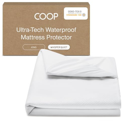 Coop Home Goods Ultra-Tech Waterproof Mattress Protector King, Smooth Top Mattress Pad, Waterproof Cover, Up to 18 Inches Deep, Machine Washable, Noiseless Comfort, King (78x80)
