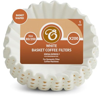 EDESIA ESPRESS - Pack de 200 filtros de papel para café - Tipo cesta - De 8 a 12 tazas - 80/200 mm