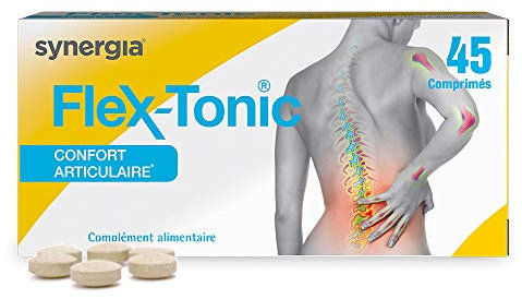 FLEX-TONIC 45 Comprimés| Confort Articulaire | Améliore le Confort et la Mobilité des Articulations | Collagène de Type II | Silice et Vitamine C | LABORATOIRE SYNERGIA