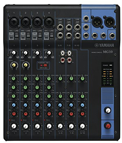 Yamaha MG10 Mixer Audio - Console di Mixaggio Compatta con 10 Canali d'Ingresso e Preamplificatori Microfonici D-PRE
