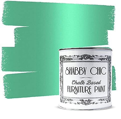Shabby Chic Chalk Based Furniture Paint, Metallic Green - 100 ml | Distressed Matt Finish for Furniture, Home Decor or DIY Projects | Interior & Exterior | Non-Sand, Suitable for Wood, Plastic & Metal