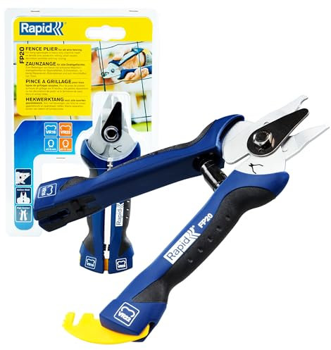 Rapid FP20 Fence Pliers for 2-8mm and 5-11mm Fence Hogrings with Ergonomic Soft Handle and Easy Storage Features (23468000)