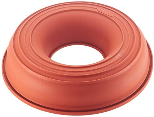 silikomart | SFT205 Stampo in Silicone Rotondo CIAMBELLONE, Antiaderente, Confezione da 1 Stampo per Dolci con Safe Ring, Ø 240 h 55 mm, Volume 1,5 l, Made in Italy