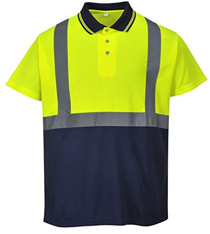 Portwest Two-Tone Polo, Size: 4XL, Colour: Yellow/Navy, S479YNR4XL