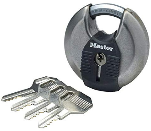 Master Lock Cadenas rond [A Clé] [Acier Inoxydable] [Extérieur] M40EURD - Idéal pour les espaces de rangement, les Remises, les Garages, les Remorques