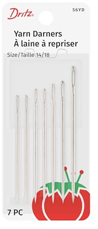 Dritz 56Y-D Yarn Darners Hand Needles, Size 14/18, Nickel (7-Count)