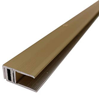 ufitec Profilsystem för parkett- och laminatgolv – för belägghöjder från 7 – 16 mm – många färger finns (slutprofiler 90 cm lång, guld)